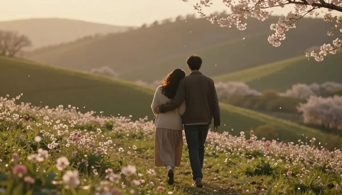 Das KI-Video zeigt, wie zwei Personen gemeinsam ein Herz formen