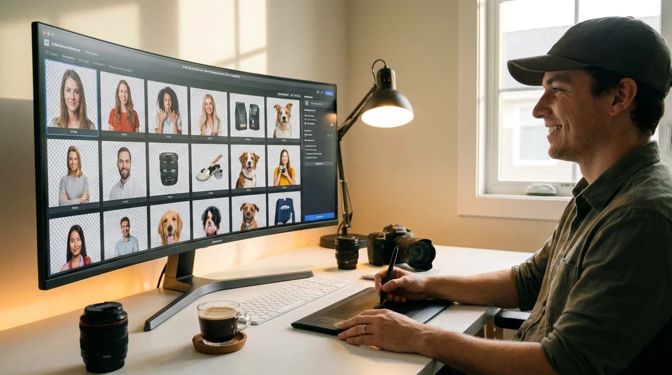 Bliksemsnelle AI-achtergrondverwijdering in 2-5 seconden