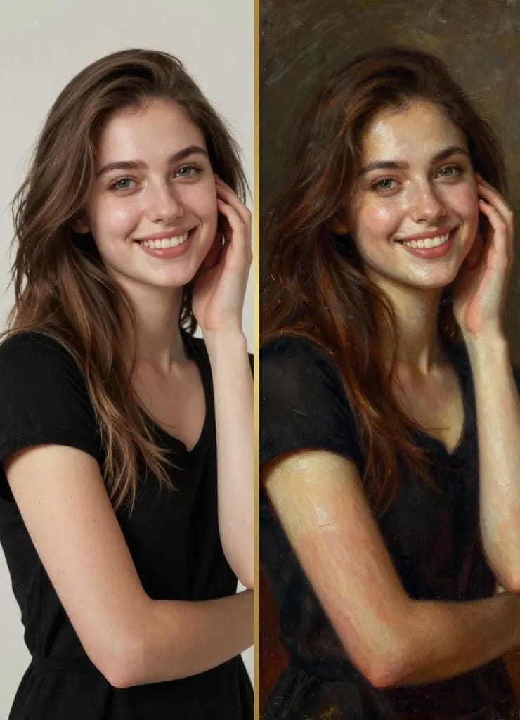 GPT IMAGE 2 image to image: subject identity and pose preserved through a style transform