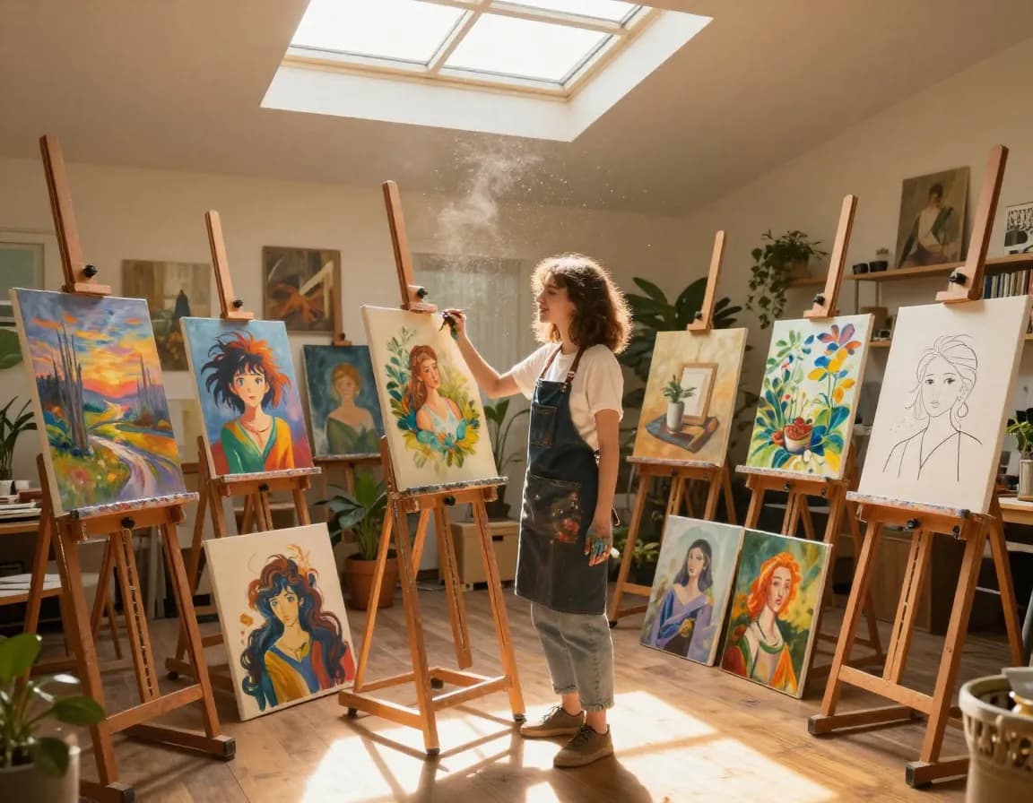 Gallery of twelve art styles from photorealism to anime inside the image prompt tool