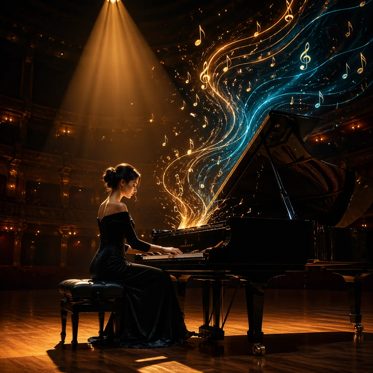 Cinematic scene suggesting audio and video integration in Kling output