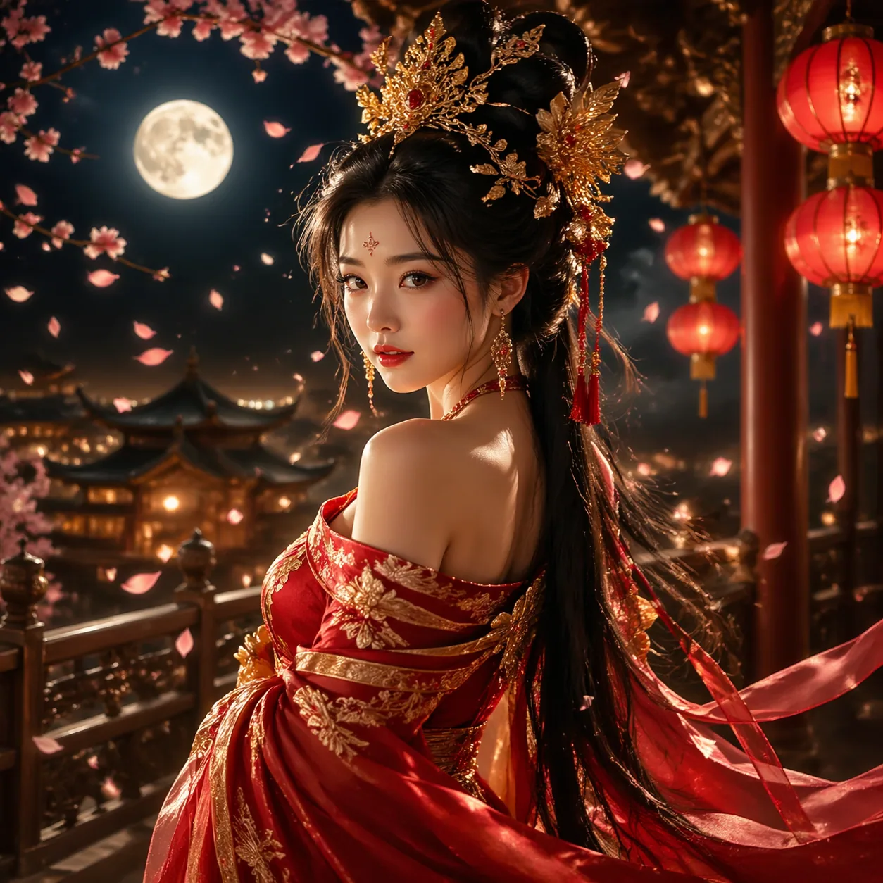 Image-to-image result showing the same woman transformed into an ancient Chinese palace drama scene by GPT Image 2
