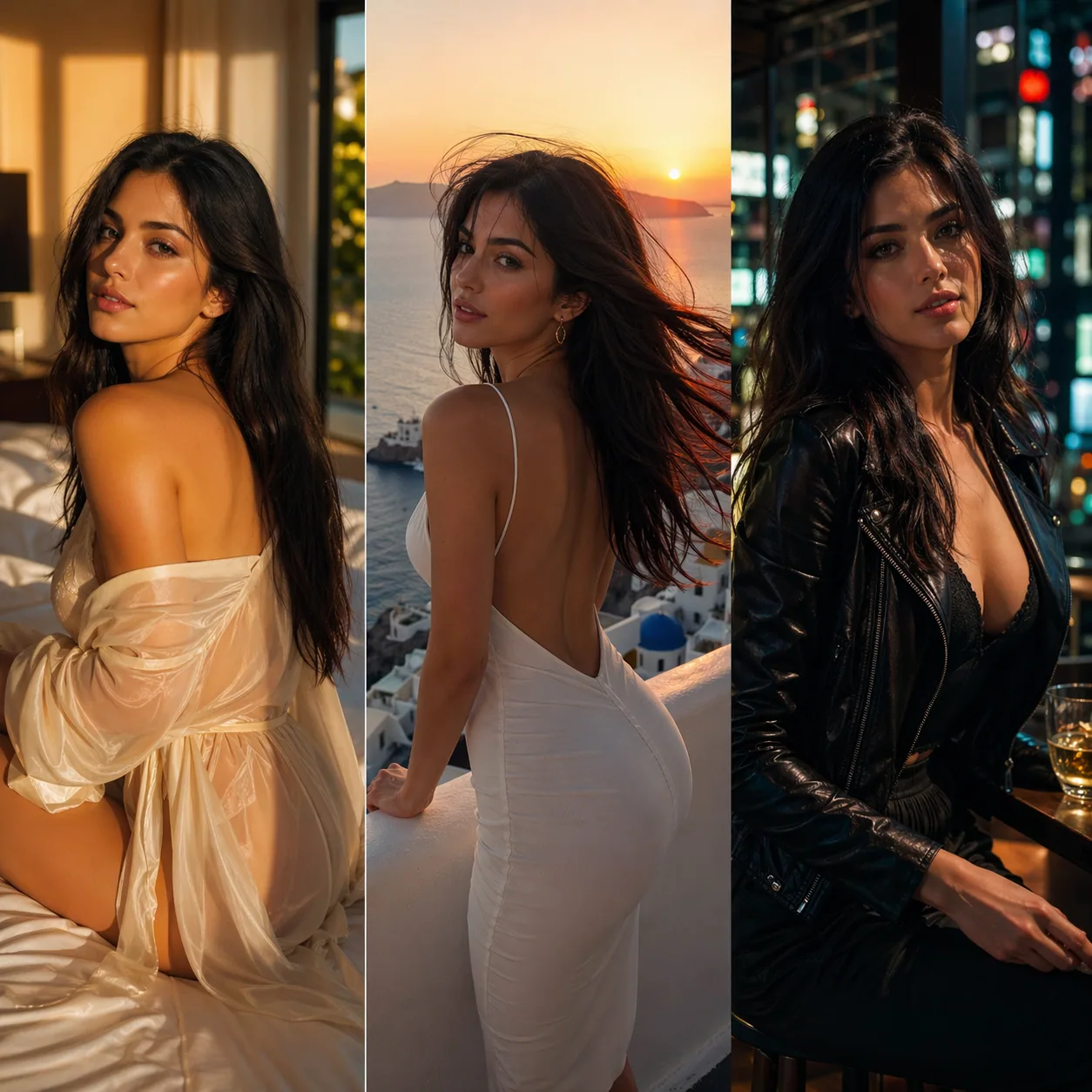 Three GPT Image 2 generations of the same subject showing consistent identity across different prompts